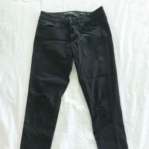 American Eagle Girls Womens Super Jeans Black